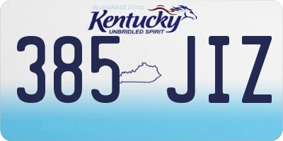 KY license plate 385JIZ