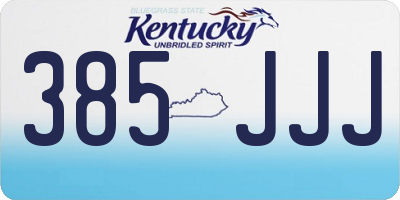 KY license plate 385JJJ