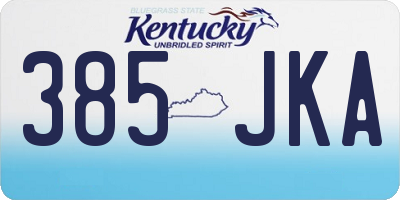 KY license plate 385JKA