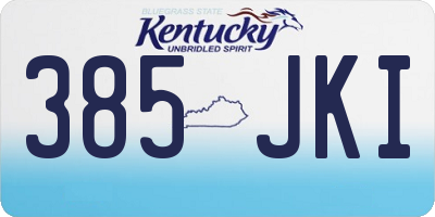 KY license plate 385JKI