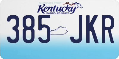 KY license plate 385JKR