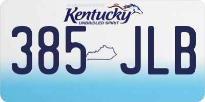 KY license plate 385JLB