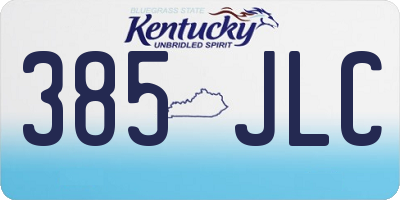 KY license plate 385JLC