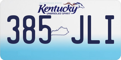 KY license plate 385JLI