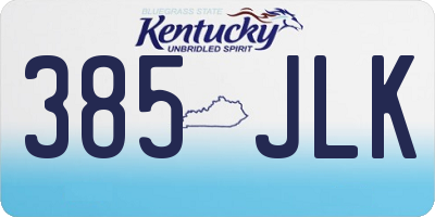 KY license plate 385JLK