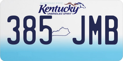 KY license plate 385JMB
