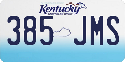 KY license plate 385JMS
