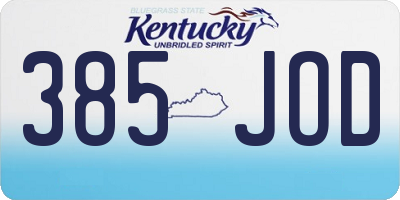 KY license plate 385JOD