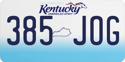 KY license plate 385JOG