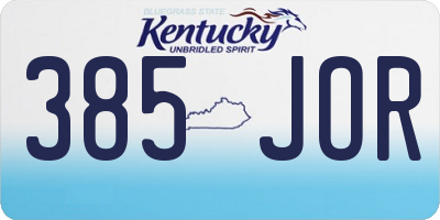 KY license plate 385JOR