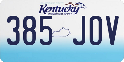 KY license plate 385JOV