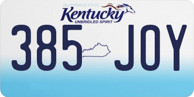 KY license plate 385JOY