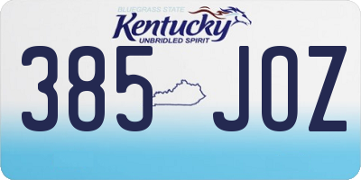 KY license plate 385JOZ