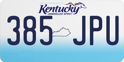 KY license plate 385JPU