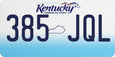 KY license plate 385JQL