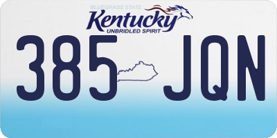 KY license plate 385JQN