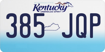 KY license plate 385JQP