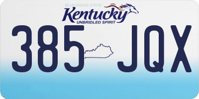 KY license plate 385JQX