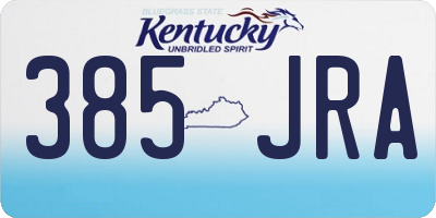 KY license plate 385JRA