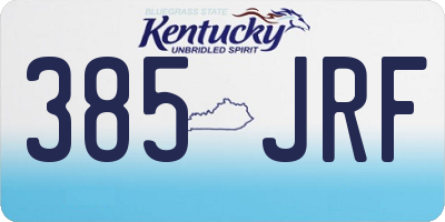 KY license plate 385JRF