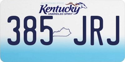 KY license plate 385JRJ