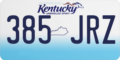 KY license plate 385JRZ