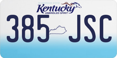 KY license plate 385JSC