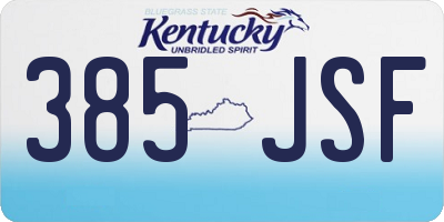 KY license plate 385JSF