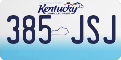 KY license plate 385JSJ