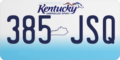 KY license plate 385JSQ