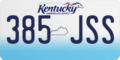 KY license plate 385JSS