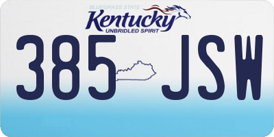 KY license plate 385JSW