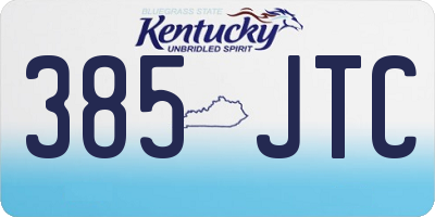 KY license plate 385JTC