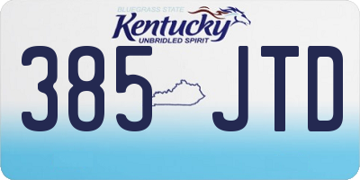 KY license plate 385JTD