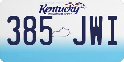 KY license plate 385JWI