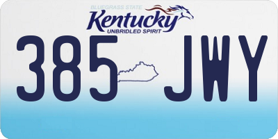 KY license plate 385JWY