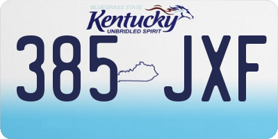 KY license plate 385JXF