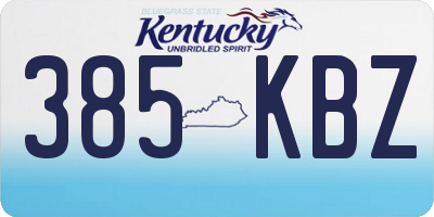 KY license plate 385KBZ