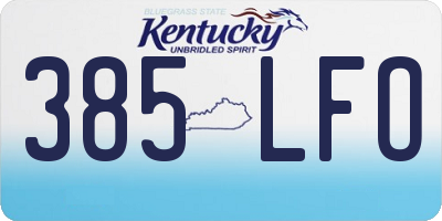KY license plate 385LFO