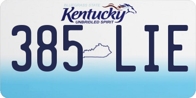 KY license plate 385LIE