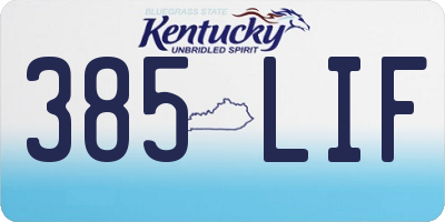 KY license plate 385LIF