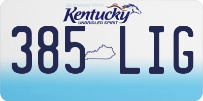 KY license plate 385LIG