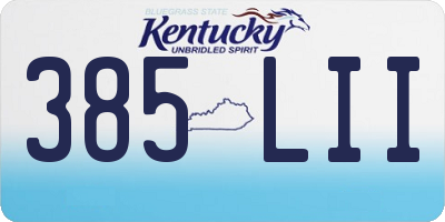 KY license plate 385LII