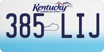 KY license plate 385LIJ