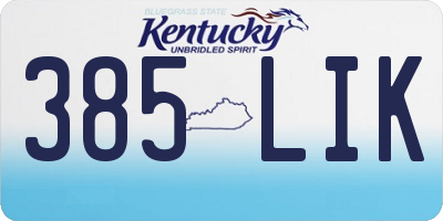 KY license plate 385LIK