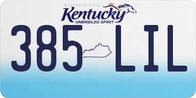KY license plate 385LIL