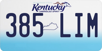 KY license plate 385LIM