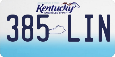 KY license plate 385LIN