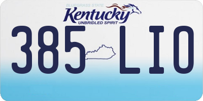 KY license plate 385LIO