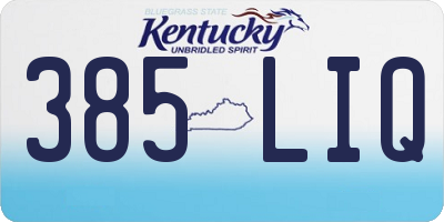 KY license plate 385LIQ
